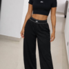 Conjunto negro camiseta y pantalon ancho