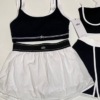 Conjunto Blanco y negro Falda lisa