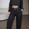 Conjunto Negro Chaqueta y pantalon ancho